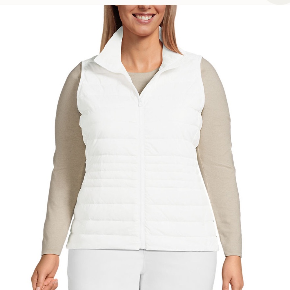Lands' End Black and White Puffer Vest